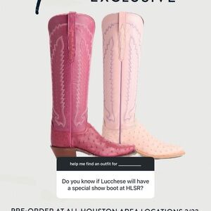 Lucchese Two-Tone Pink and Cream Boots